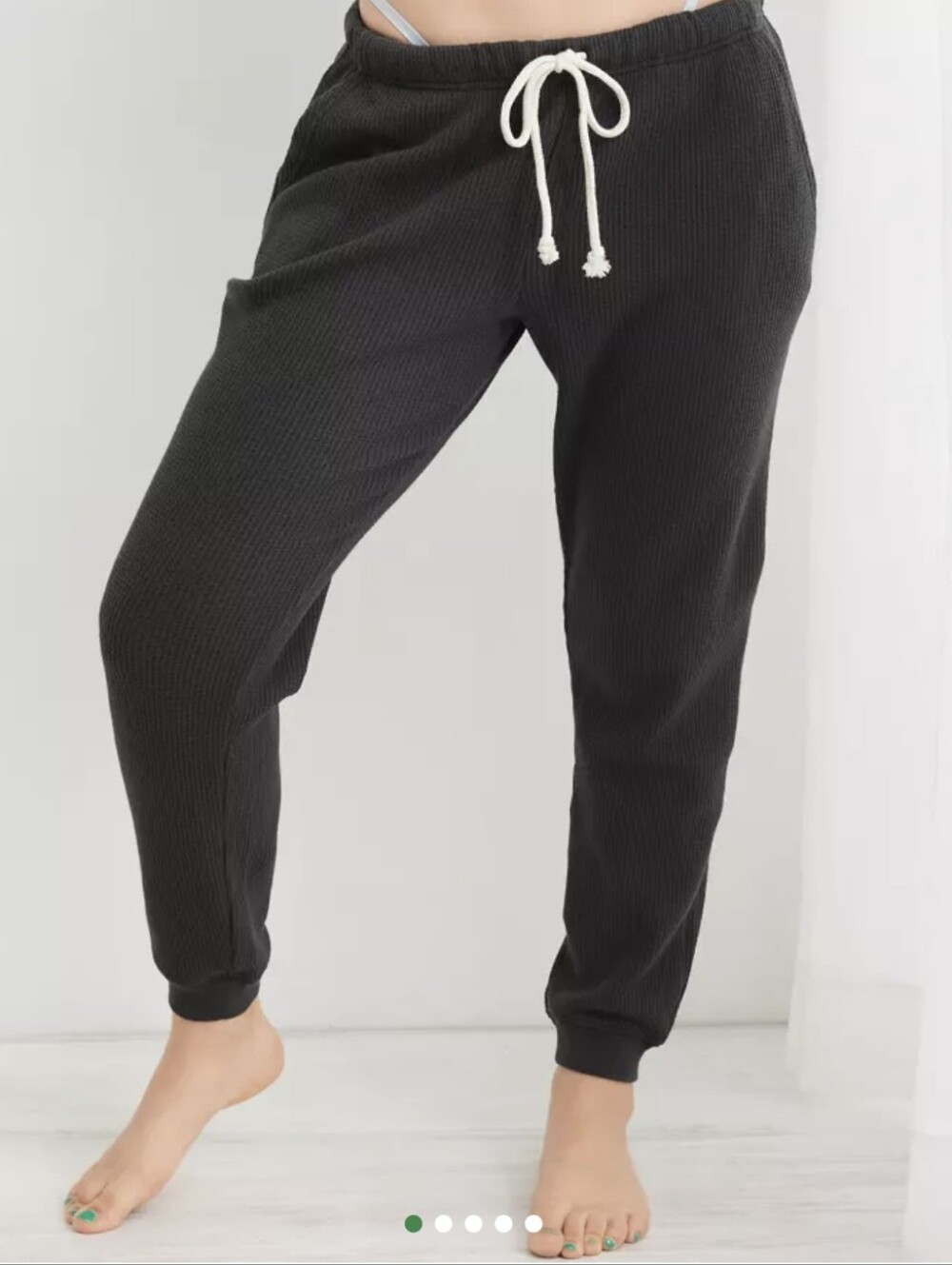 Aerie Gray Waffle Knit Jogger Sweatpants XL